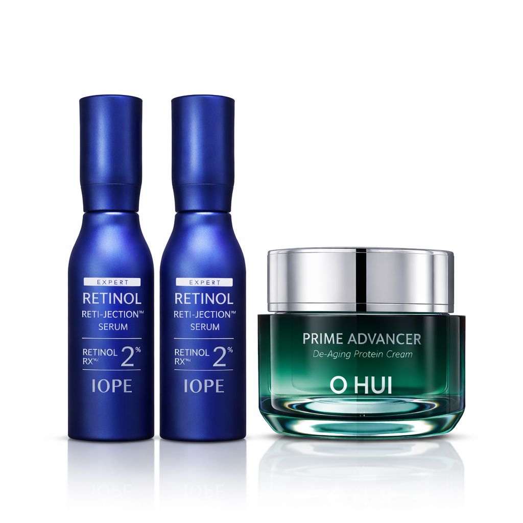 Advanced Night Repair Set (IOPE Retinol Serum x2 + O HUI Cream x1)