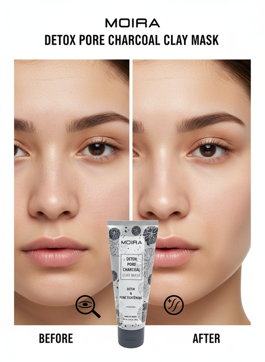 MOIRA Detox Pore Charcoal Clay Mask – Deep Cleansing & Pore Tightening (80g)