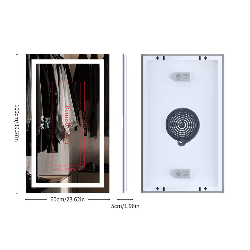 Smart LED Wall Mounted Vanity Mirror with Bluetooth, Anti-Fog, Front + Back Light — Multiple Sizes Available