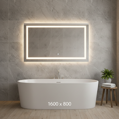 Smart LED Wall Mounted Vanity Mirror with Bluetooth, Anti-Fog, Front + Back Light — Multiple Sizes Available