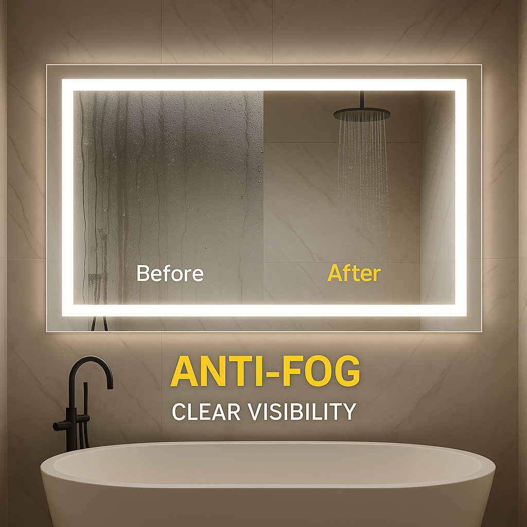 Smart LED Wall Mounted Vanity Mirror with Bluetooth, Anti-Fog, Front + Back Light — Multiple Sizes Available