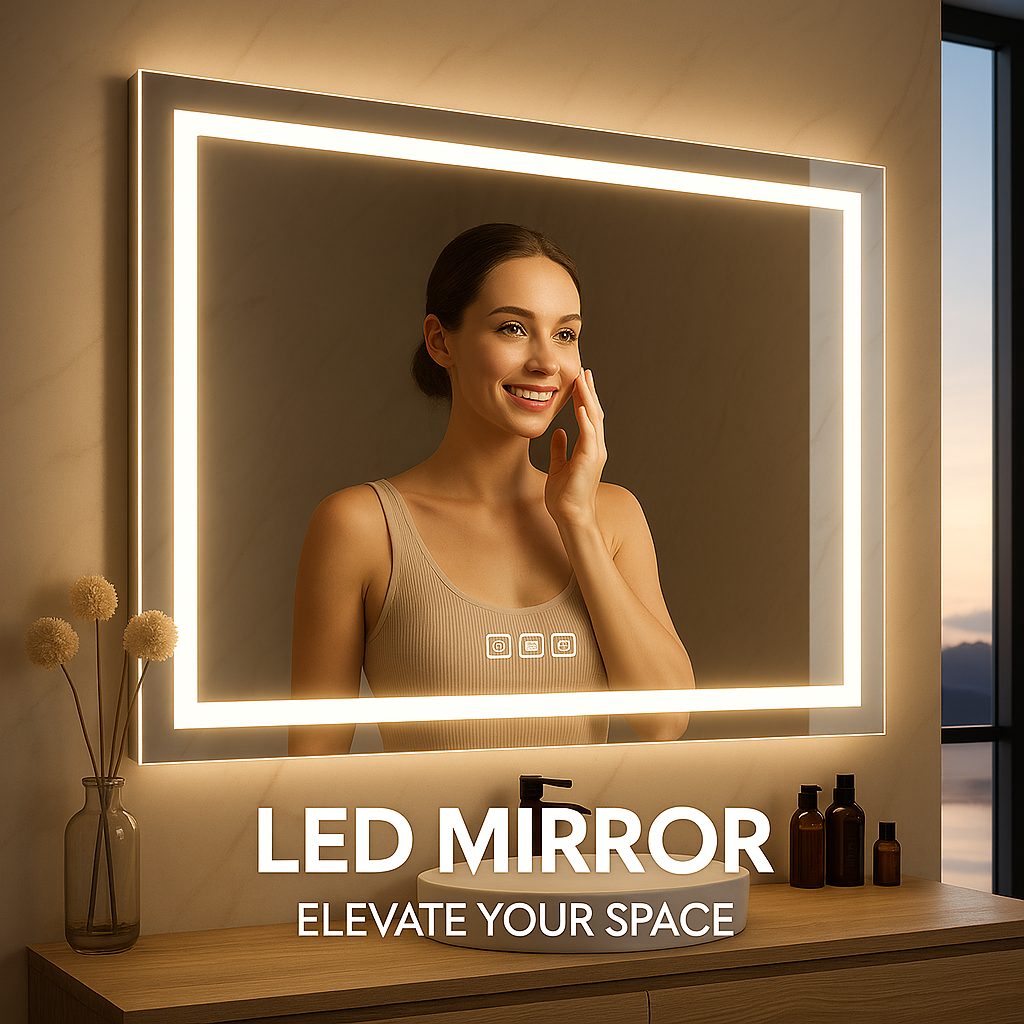Smart LED Wall Mounted Vanity Mirror with Bluetooth, Anti-Fog, Front + Back Light — Multiple Sizes Available