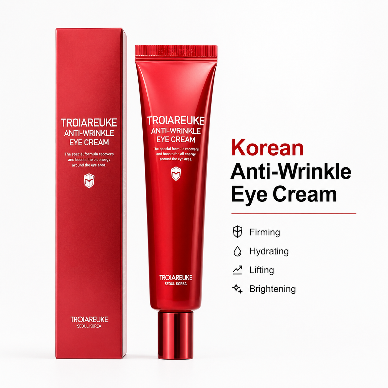 TROIAREUKE Anti-Wrinkle Eye Cream 25ml + 25ml [1+1] Korean Firming & Hydrating Eye Care