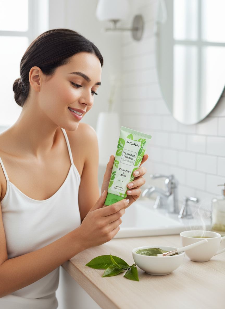 MOIRA Oil Control Green Tea Clay Mask – Pore Minimizing & Sebum Control (80g)