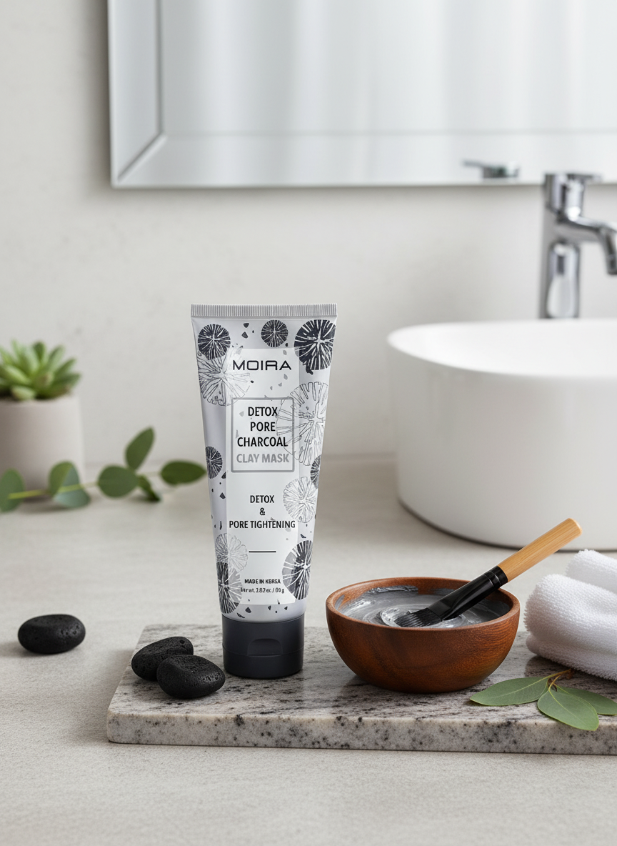 MOIRA Detox Pore Charcoal Clay Mask – Deep Cleansing & Pore Tightening (80g)